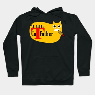 Funny cat with white Mustache - the catfather Hoodie